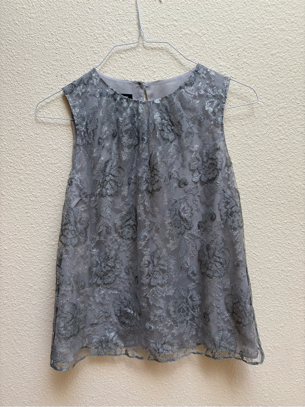 Jones New York Silver Floral Lace Camisole